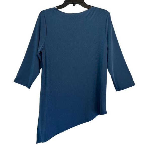 Easywear by Chico's Size 1/US 8/M Slinky Asymmetrical Work Travel Side slit Top - Picture 8 of 16